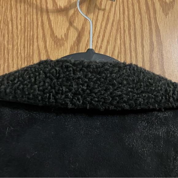 American Eagle Outfitters Black Motorcycle Jacket with Fleece Collar S/P - Picture 4 of 8